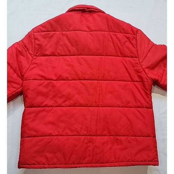 Vintage Red Puffer Jacket Detroit Diesel Allison Cap'n Jac Men's Size Large - Picture 13 of 16